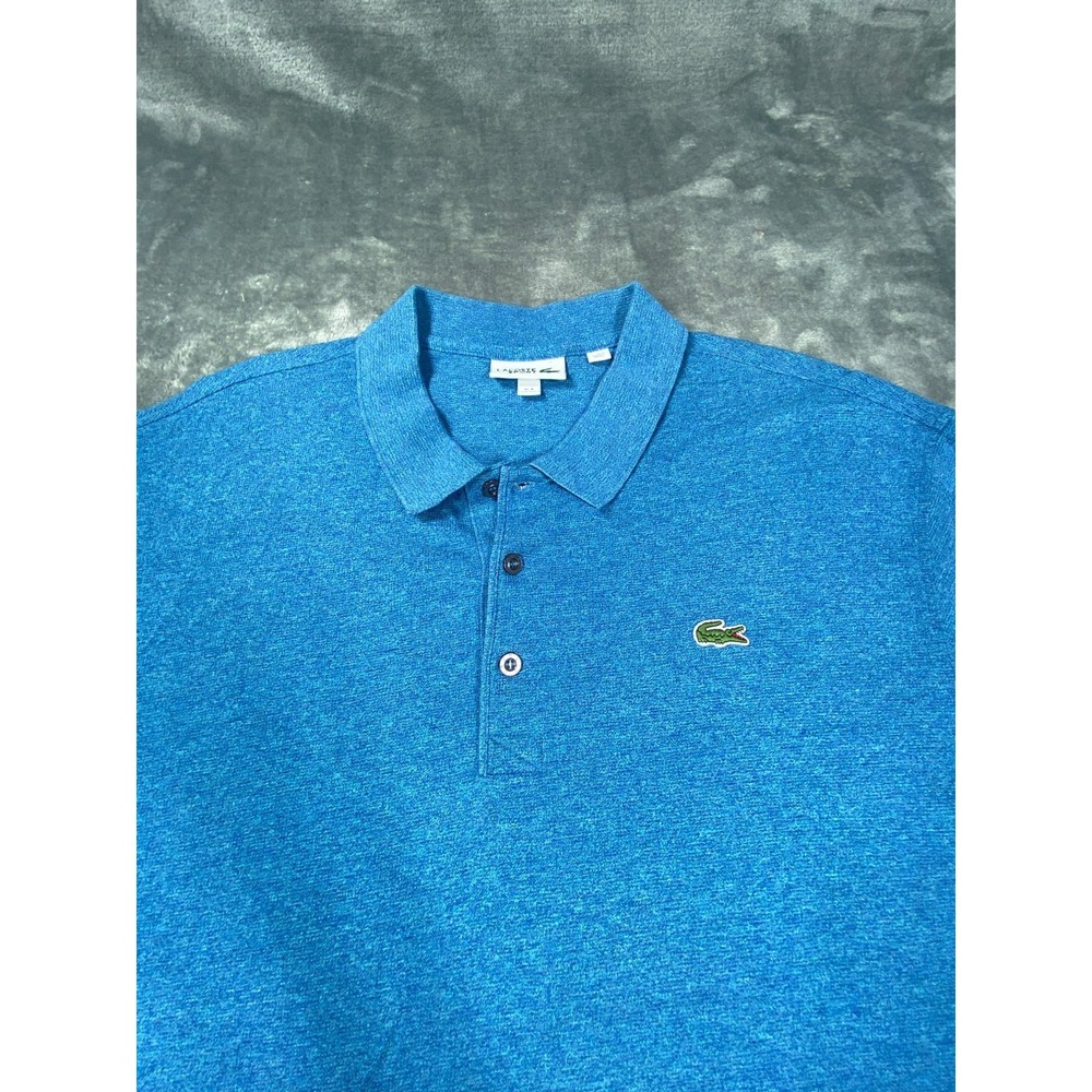 Lacoste Polo Shirt Mens 4XL Blue Short Sleeve Cotton Casual Golf Logo Embroidery - Picture 3 of 10
